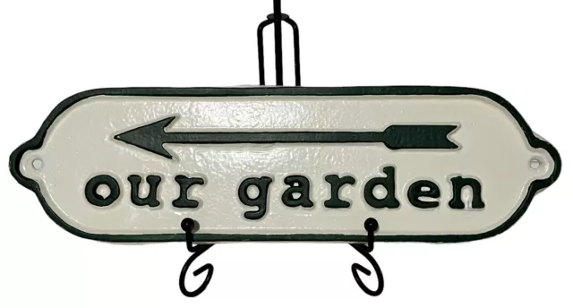 Smith & Hawken Our Garden Aluminum Wall Sign Green/White