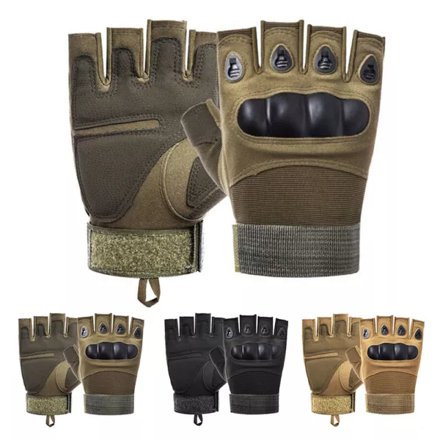 Tactical Half Finger Gloves Men's Army Military Combat Police Patrol Fingerless