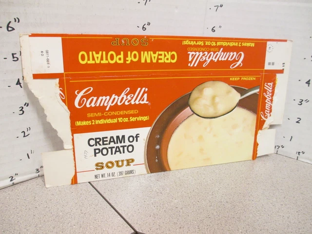 CAMPBELL'S 1976 CREAM OF POTATO soup vintage frozen food box TV dinner