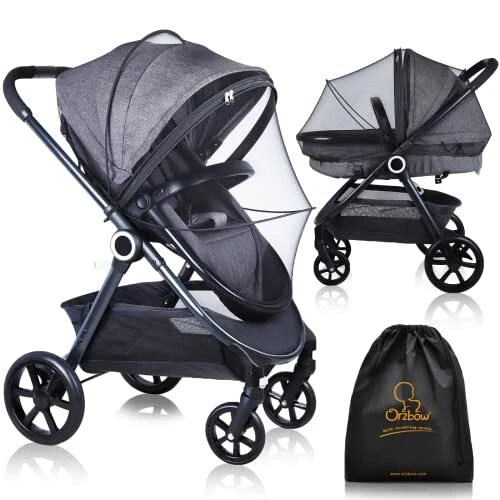 Universal Mosquito Net for Stroller,Baby Bug Net with Two-Way Zippers &