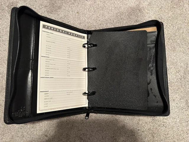 DAY RUNNER Classic Edition Madrid  Black Zip-Around 3-Ring Planner, Binder Only