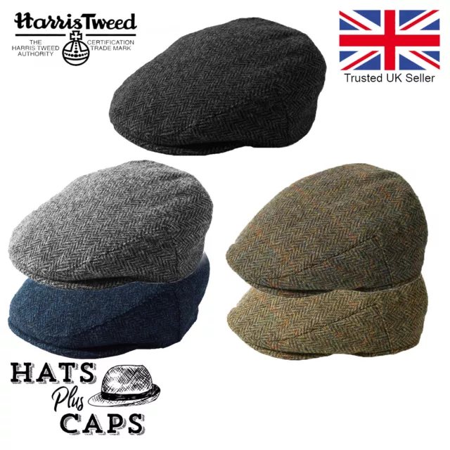 Genuine Harris Tweed Flat Cap 100% British Wool Scottish Stornoway Bunnet Hat