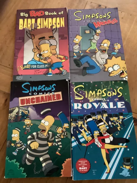 LOT OF 4 Simpsons Comics Unchained, Royale, Madness,Big Bad Book Of ...