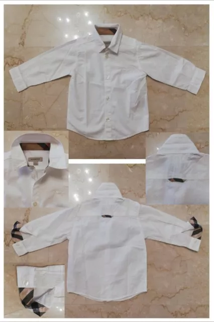 Camicia bambino maniche lunghe - BURBERRY - Tg.18 mesi/81 cm - Colore bianco