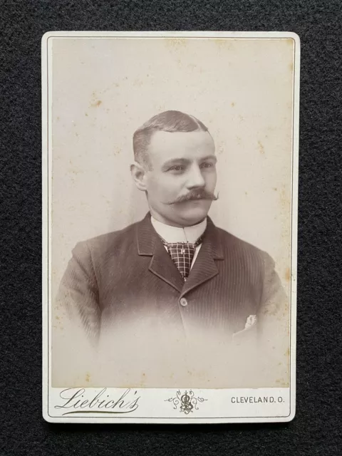 Antique Cleveland Ohio Handsome Man Cabinet Photo Card