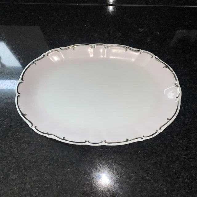 bareuther waldsassen bavaria germany serving platter pink white ombre silver