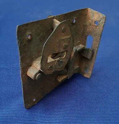 Very Nice Old Antique 18th Century Hand Forged Wrought Iron Square Door Lock