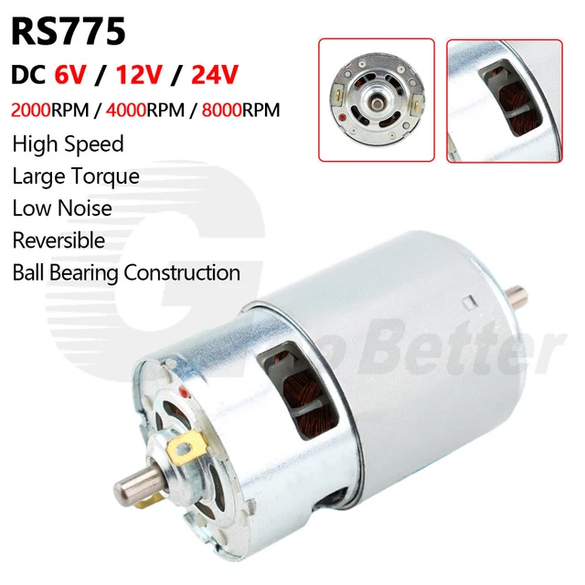 Micro Permanent Magnet Electric Motor DC 6V 12V 24V Reversible High Speed RS775