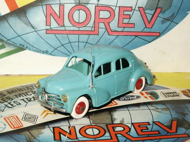 Miniature Renault 4CV NOREV 1:87 - Couleur Vert D'eau, Réf. 513230 - Neuf, Métal Et Plastique