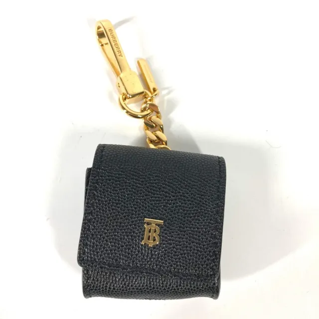 BURBERRY TB airpods case Earphone case Leather Black