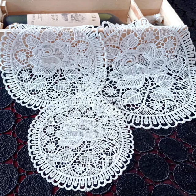 White Round Cotton Crochet Lace Doily Handmade Placemat Flower Coaster Mat UK