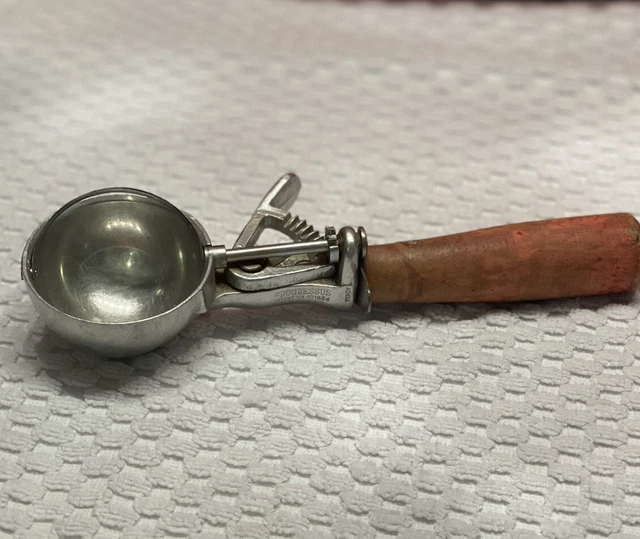 Vintage Progressus Ice Cream Scoop Wood Handle Kitchen Tools Scoops Italy
