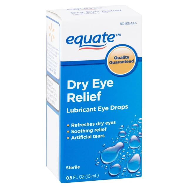 EQUATE LUBRICANT EYE Drops for Dry Eye Relief, 0.5 fl oz Burn Dry