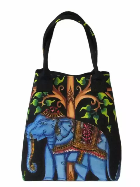 Neuf Brosse Peinture Éléphant Indien Mandala Sac à Main Femmes Cartable Cabas