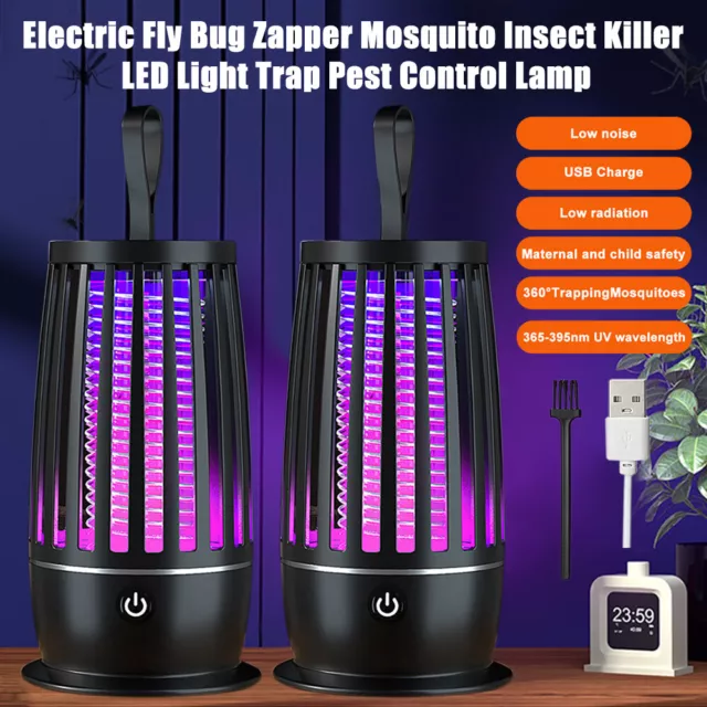 2 Elektrisch Insektenvernichter Bug Zapper Mückenfalle UV Fliegen Insektenschutz