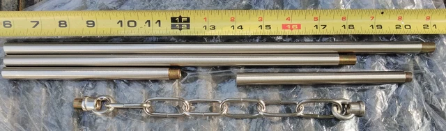 8Rr50  Lamp Rods, Brushed Finish: 15", 12", (2) 6", With 10" Chain Drop, New Oth