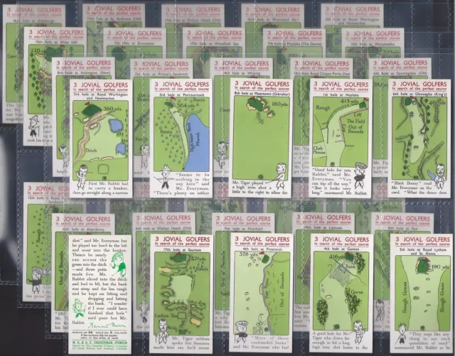 Churchman-Full Set- 3 Jovial Golfers 1934 (Uk Issue 36 Cards) Excellent