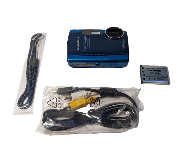 Blue Olympus Stylus Tough 3000 12MP Digital Camera - Waterproof with Cables Blue Olympus Stylus Tough 3000 12MP Digital Camera - Waterproof with Cables