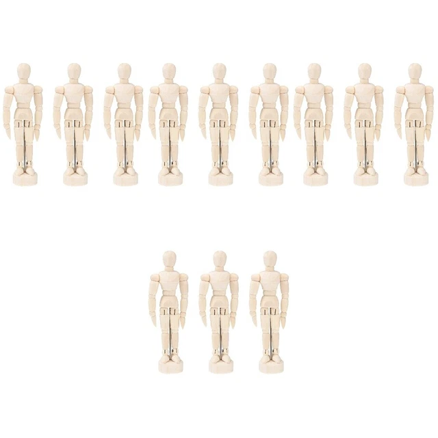 12 PCS Artists Manneon Mannequin Mannequin Mannequin Articulé Modèle avec base
