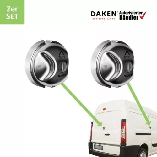 2er SET Daken Saturn EVO Transporter Diebstahlsicherung Schloss aus Edelstahl