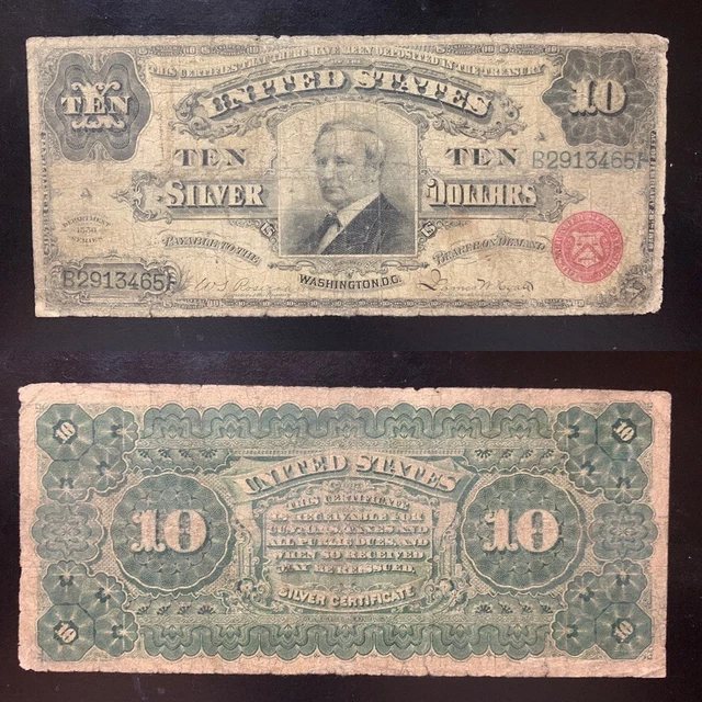 $10 1886 Sc B2913465 Silver Certificate Tombstone Note Rare Issue