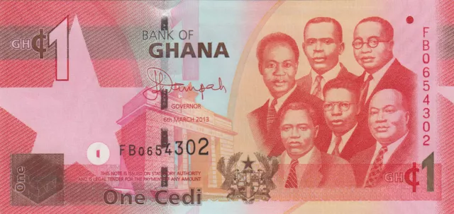 Ghana 1 Cedi (06.3.2013) - Big Six/Dam/p37d UNC 2