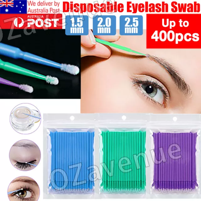 100pcs Disposable Eyelash Swab Applicator Micro Brush Mascara Tool Extension AUS