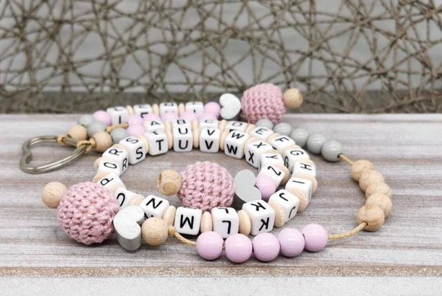 Rechenkette ABC-Kette Zählkette Rosa mit Name Mädchen Geschenk Einschulung