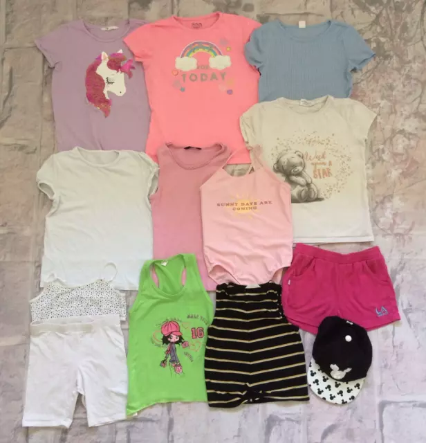 Girls Clothes Bundle 9-10 Years T-shirts Shorts Cap Swimwear H&M George TU Etc