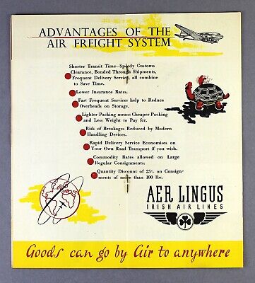 Aer Lingus Vintage Airline Brochure Freight Cargo 1950 Irish Air Lines 2