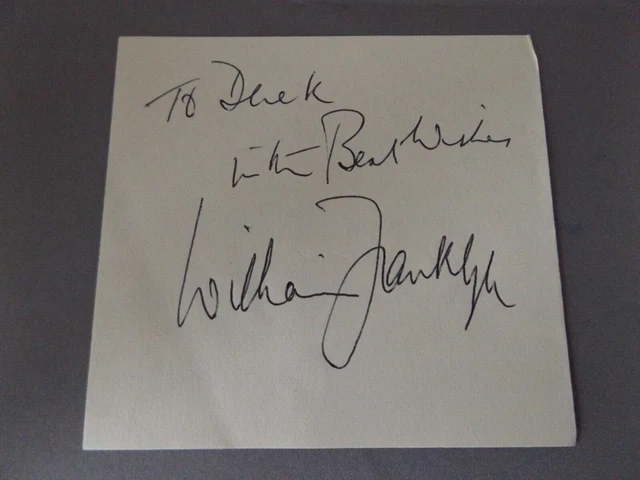 4" x 4" AUTOGRAPH BOOK PAGE HAND SIGNED BY WILLIAM FRANKLYN - ACTOR