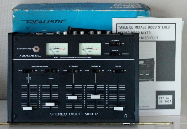 Vintage REALISTIC STEREO DISCO MIXER DJ Lp Record Amp