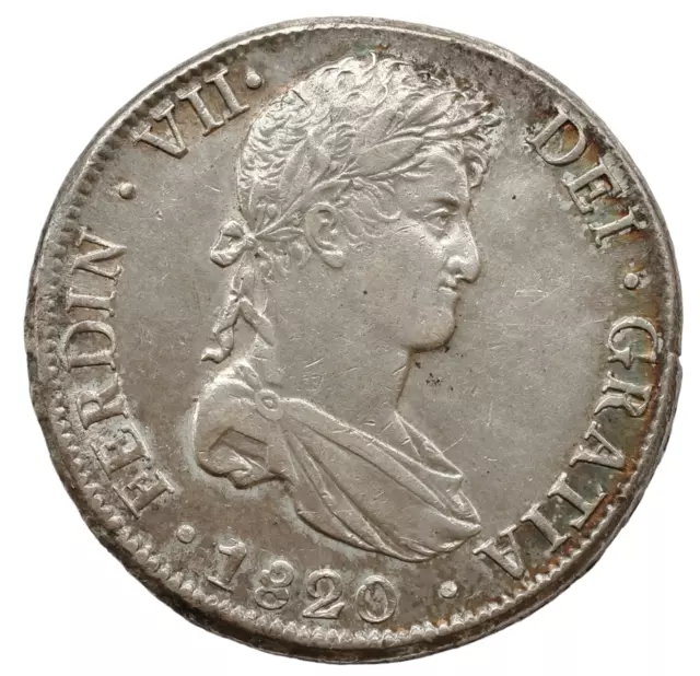 Bolivia 8 Reales 1820 Pj Potosi Fernando Vii Silver Coin