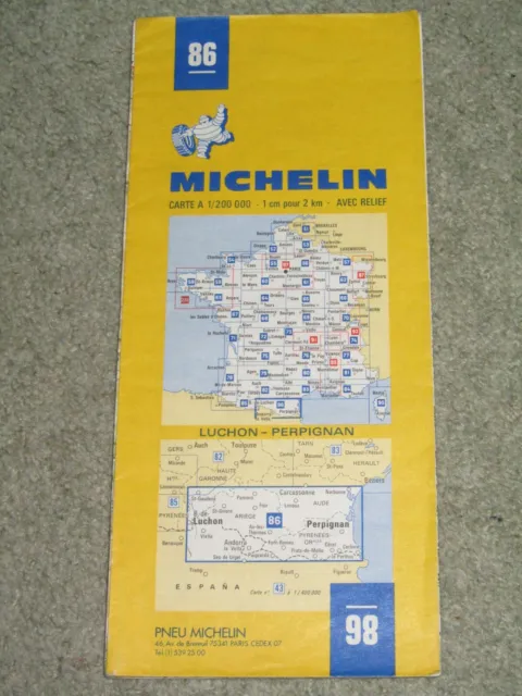 France: Michelin map 86 Luchon-Perpignan scale 1:200,000. 1976 edn