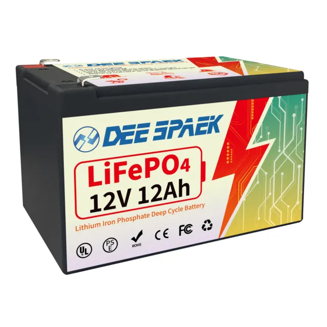 DEESPAEK LiFePO4 Akku 12V 6Ah 10Ah 12Ah Lithium Batterie BMS RV Solar Wohnmobil