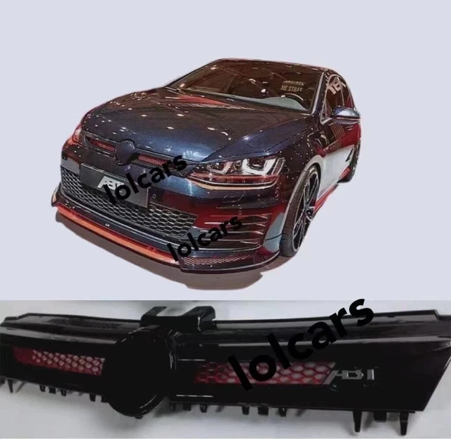 ABT Style Front Grill For vw GOLF MK7 Golf 7 2013-2017 Gloss Black With Red Mesh