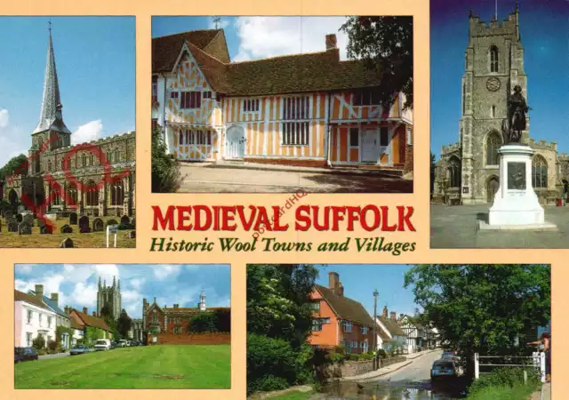 Picture Postcard-:Medieval Suffolk, Historic Wool Towns and Villages (Multiview)