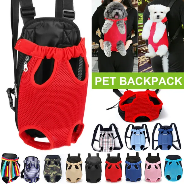 Pet Cat Dog Carrier Backpack Adjustable Pet Front Carrier Legs Out Travel Bag UK