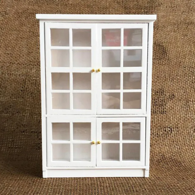 1/12 Dollhouse Miniature Furniture White Kitchen Dining Cabinet Display She  ZT