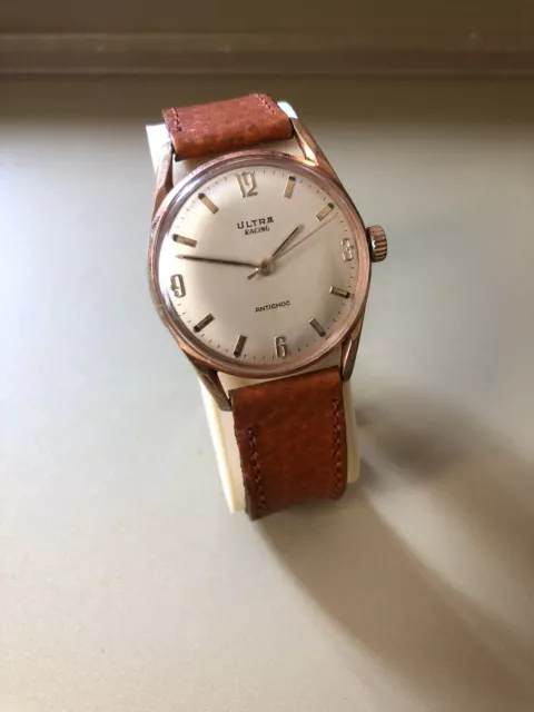 Rare ancienne montre mécanique ULTRA RACING, fin années 50, mvt Jeambrun 23D