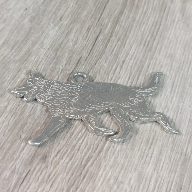 German Shepherd Dog Pendant Hutton Pewter US Vintage