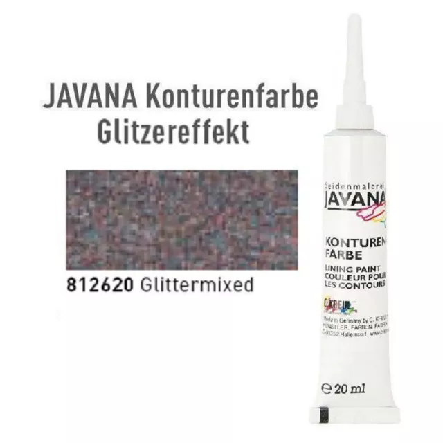 Kreul Javana Konturenfarbe für Seide - Glitter Mixed - 20ml Tube