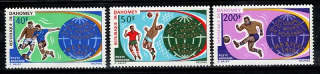 Dahomey 1970 Mi. 414-16 Nuovo ** 100% Posta Aerea Mondiali di Calcio,Messico