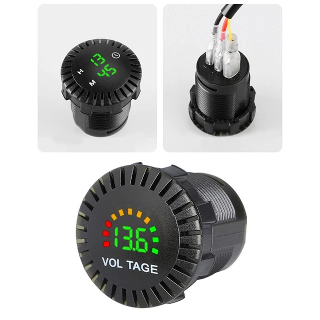 Brand New Voltmeter Digital Voltage For Motorcycle Car Measure 8V-30V Plastics