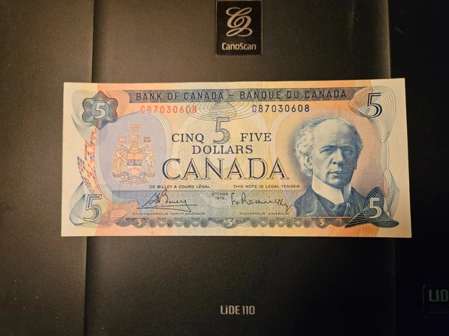 1972 $5 Dollar Bank of Canada Banknote CB7030608 VF-EF Crisp
