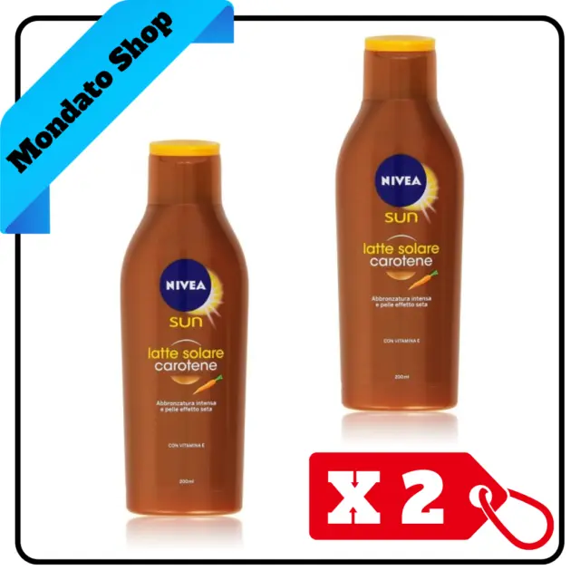 NIVEA SUN LATTE 200ml SENZA PROTEZIONE CAROTENE (X2)