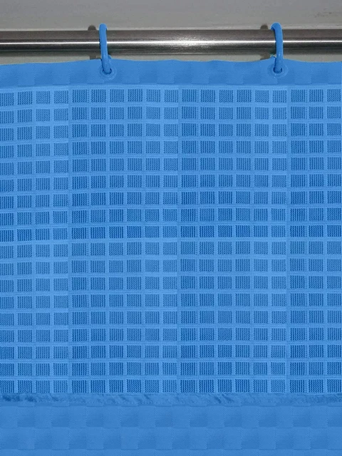 Polyester Sky Blue Stripes Hospital Bed Curtain ICU Partition with 8 eyelets