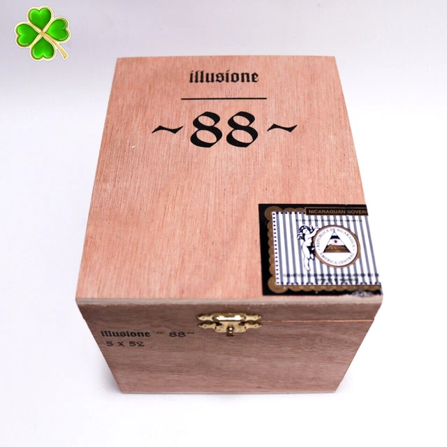 Illusione | 88 Robust Wood Cigar Box Empty - 5.75" x 4.75" x 4.5"