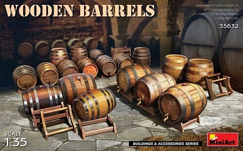 Miniart 550035632-1 :3 5 de Madera Barriles - Nuevo