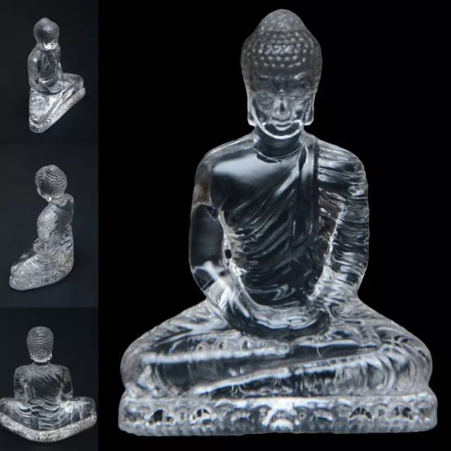 Crystal Transparent Buddha Statue Figurine Theravada Home Car Dashboard Décor